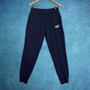 Puma Track Pants Men’s Size Medium Navy Blue SportLifestyle Drawstring Joggers